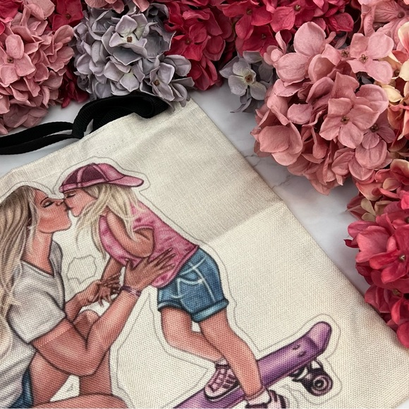 Eco-Friendly Cool Mom with Tom-Boy Skater Daughter Folding Tote Bag - Picture 7 of 14